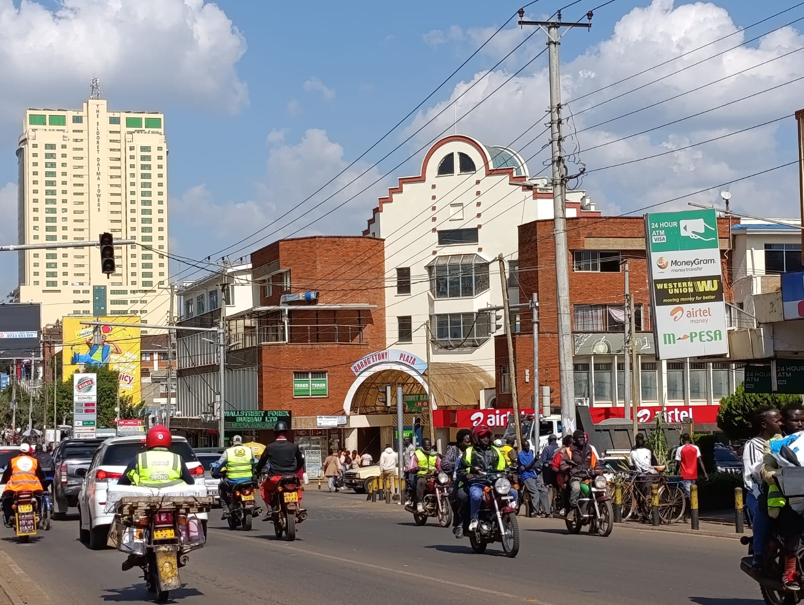 Street view of Eldoret town centre in Uasin Gishu County, Kenya